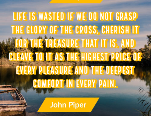 Life is wasted if we do not grasp the glory of the cross, cherish it for the treasure that it is, and cleave to.. John Piper