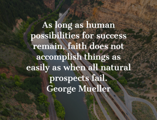 As long as human possibilities for success remain, faith does not accomplish things as easily as when all natural prospects fail.